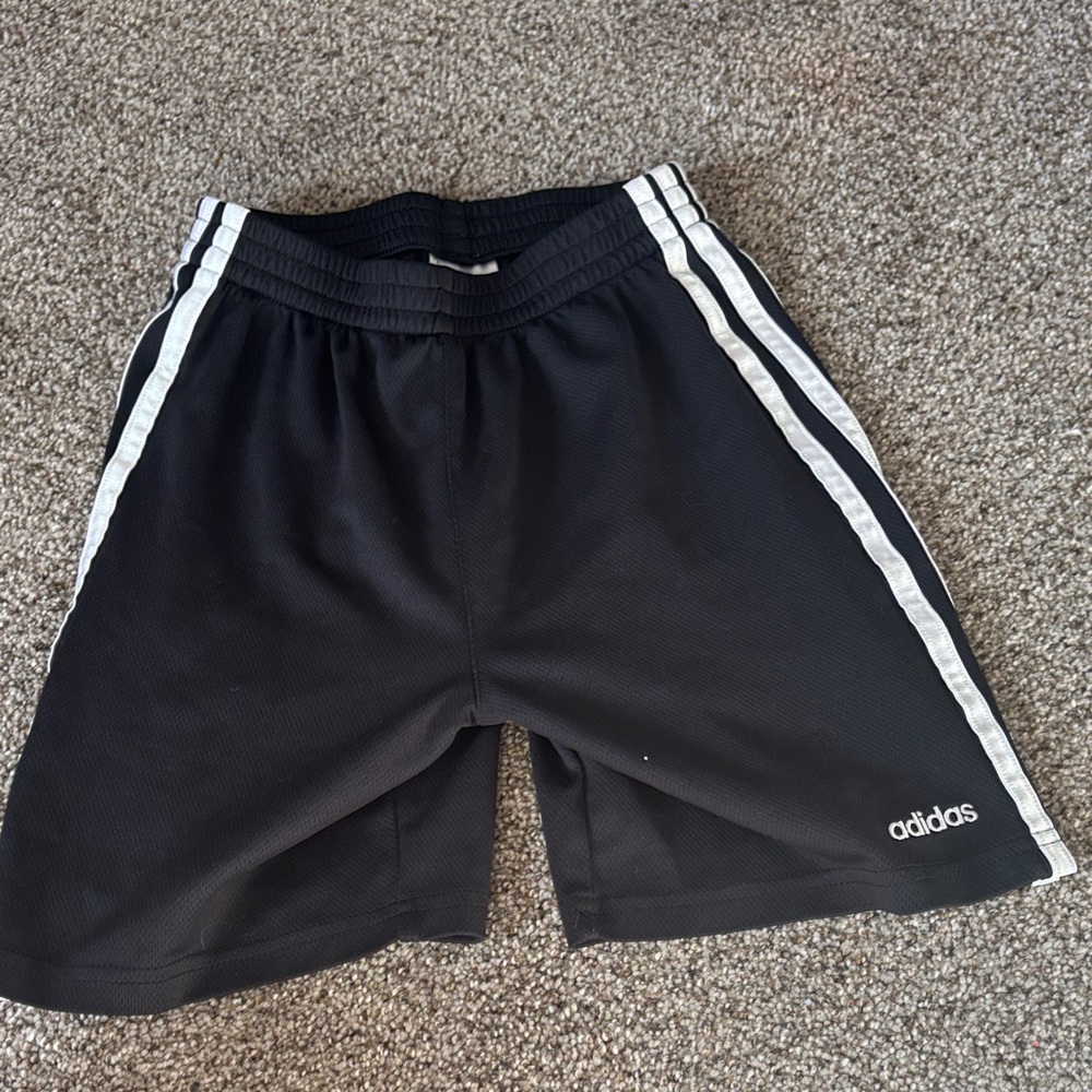 Adidas Black Shorts with White Accents